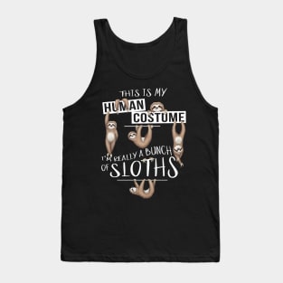 I'm Really A Bunch Sloths Lazy Halloween Costume Tank Top